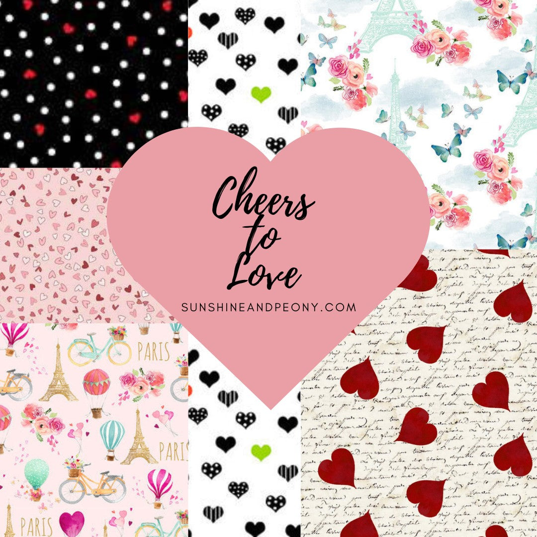 Cheers to Love - Valentines Day  - Fat Quarter Bundle