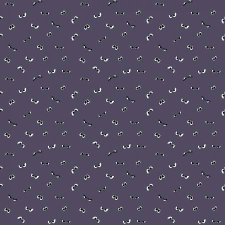 Riley Blake - Spooky Hollow Eyeballs Eggplant Glows in the Dark
