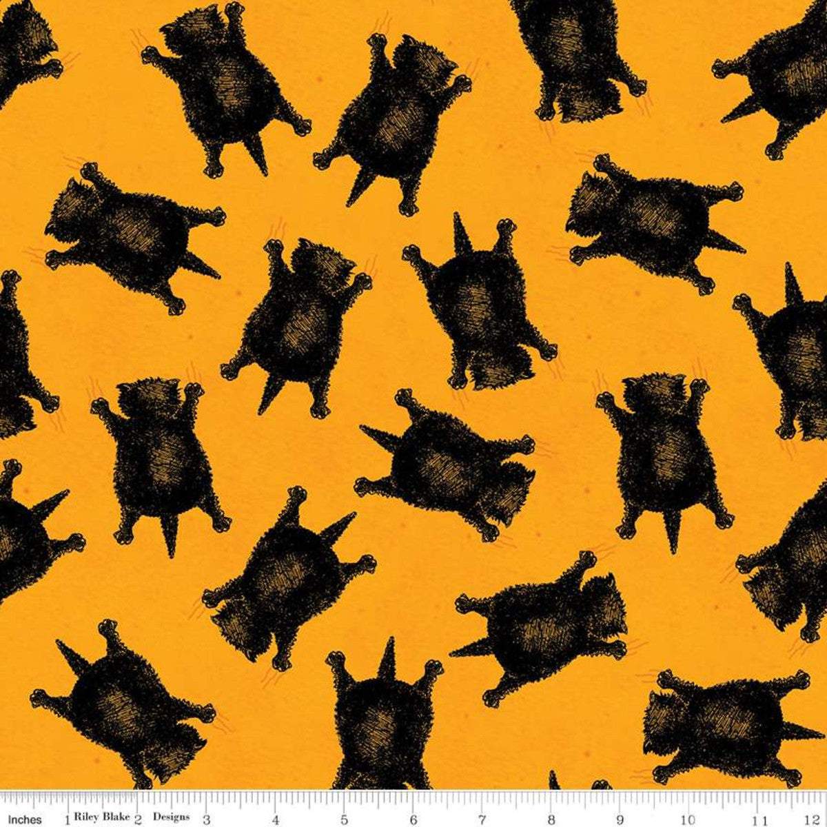 Last cut from Bolt - Approx 21.5" x width of fabric -Riley Blake - Goose Tales -Scaredy Cats Toss - Orange