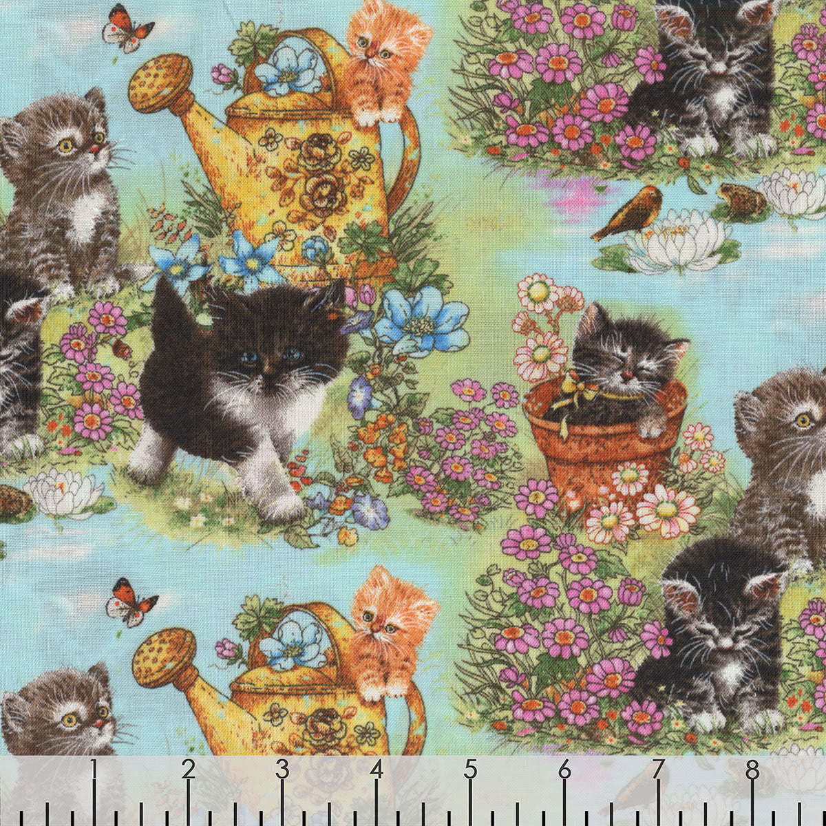 Kitty's Garden - Cats in the Spring - Flowers - Robert Kaufman