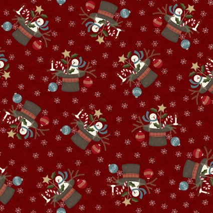 Snow Days - Santa Hat - Red - Flannel - By Bonnie Sullivan for Maywood