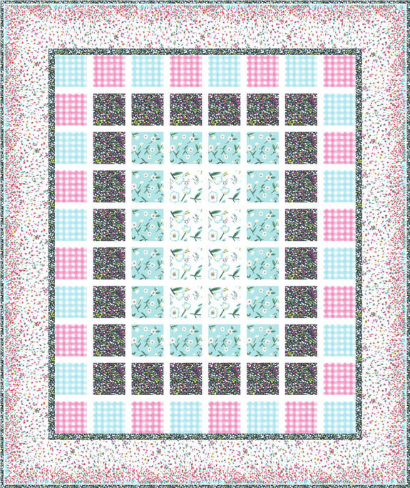 Last cut from bolt - approx 6.5” x width of fabric - Dear Stella - Mint Julep Turquoise