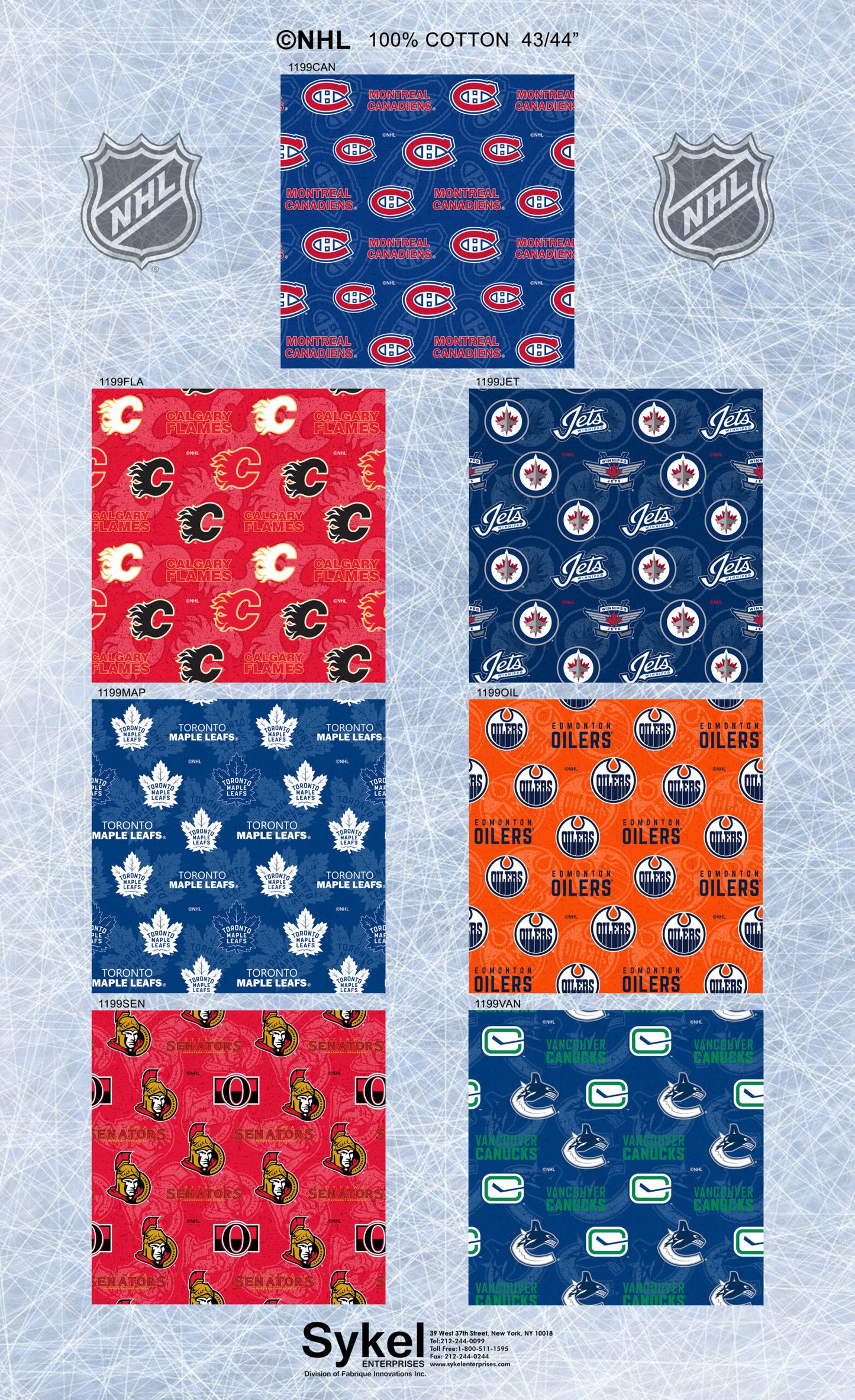 New for 2022 - NHL Hockey Teams - Montreal Canadiens - Quilting Cotton - Per Half Metre