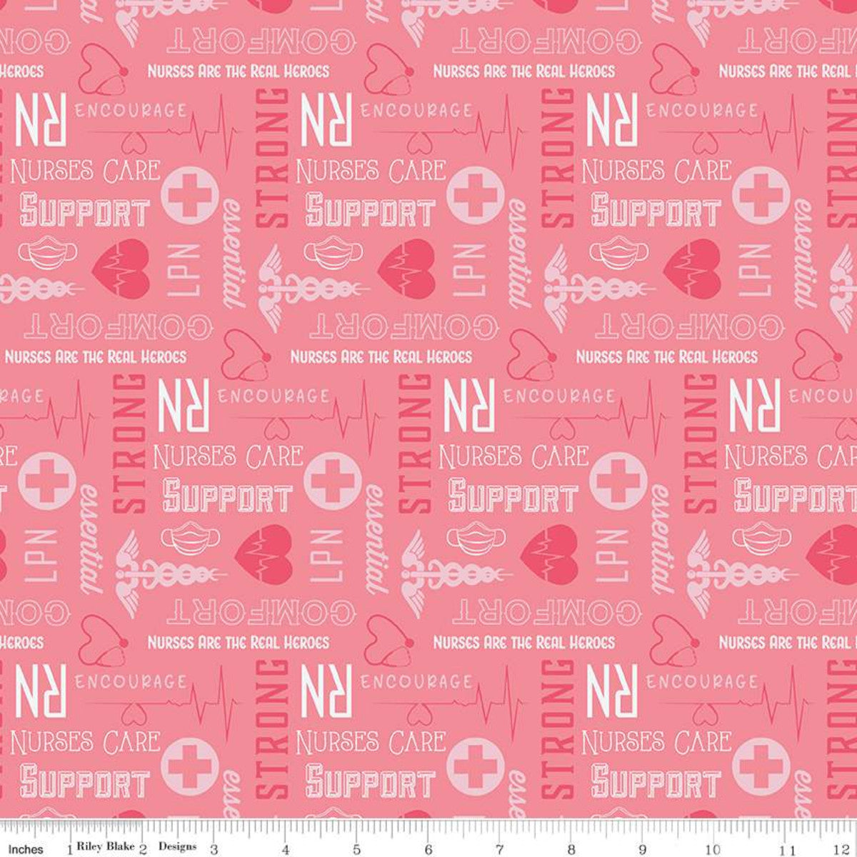 Riley Blake - Nobody Fights Alone Nurses Care - Pink