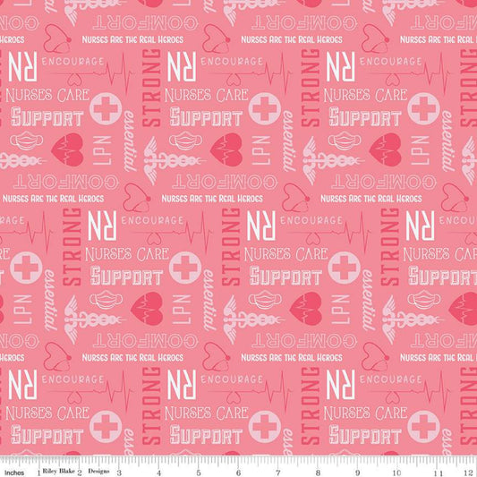 Riley Blake - Nobody Fights Alone Nurses Care - Pink