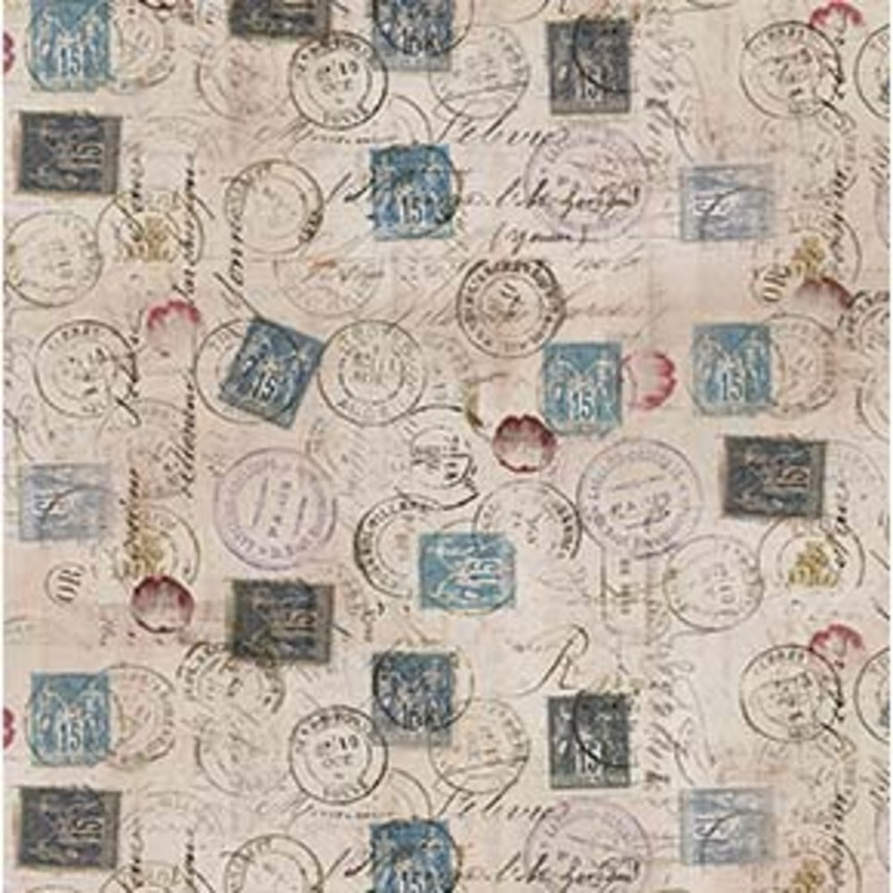 Tim Holtz - Foundations - Correspondence - Taupe - Free Spirit Fabrics