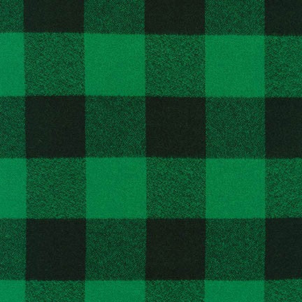 Last 33.5" x width of fabric - Flannel - Mammoth Flannel - Green - by Robert Kaufman