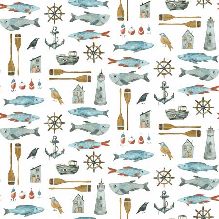 Last Half Yard - Dear Stella - Hook Line And Sinker - Carp-E Diem - White
