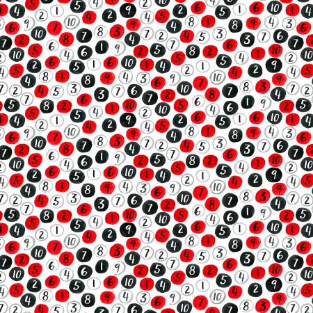 Dear Stella  -  Game Night  - Bingo Balls - Red and Black on White