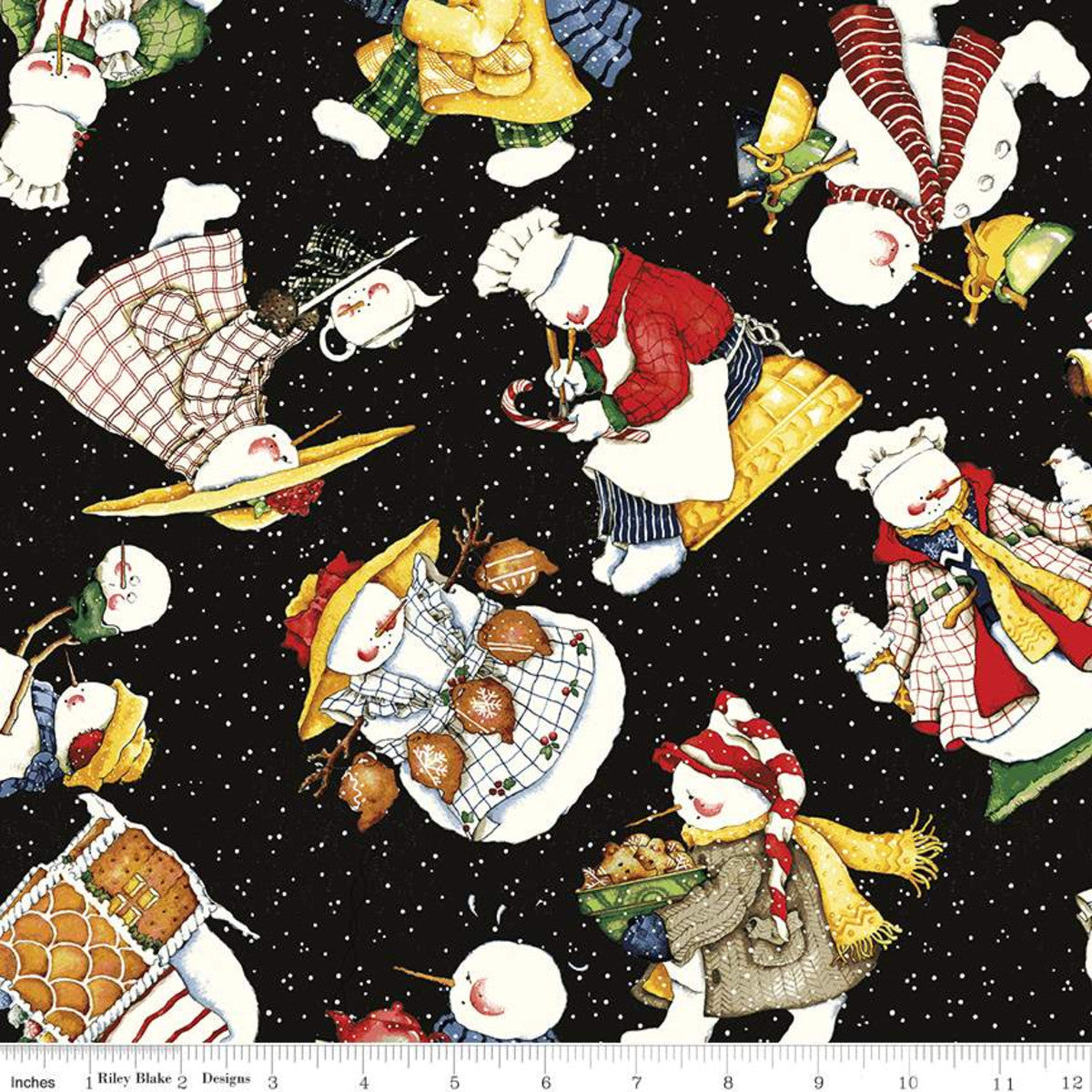 Back in stock - Riley Blake - Snow Sweet - Folk Toss - Charcoal