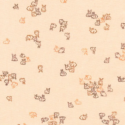 Robert Kaufman - Bunnies - Peach - Wishwell Petit by Vanessa Lillrose & Linda Fitch Collection