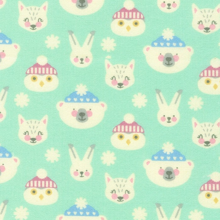 Flannel - Wishwell - Snow Snuggles Flannel - Mint - by Robert Kaufman