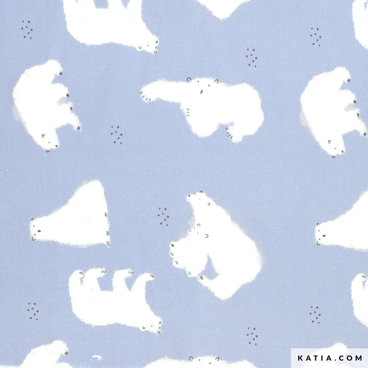 Katia Fabrics - Poplin - Polar Bears on Blue