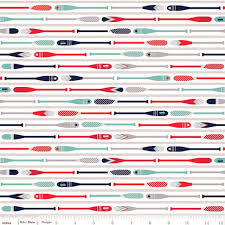 Deep Blue Sea Oars White - Riley Blake