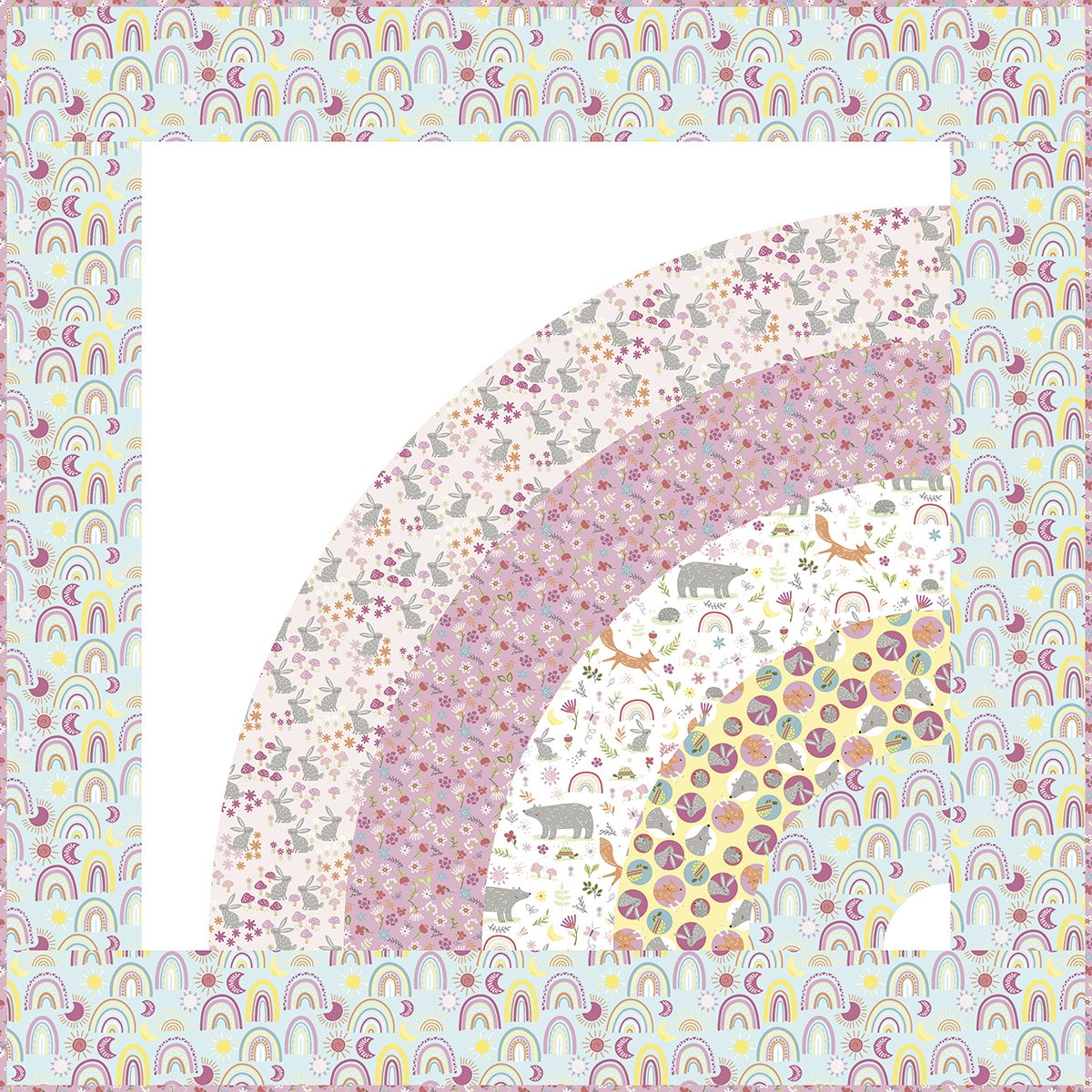 Flannel - 3 Wishes - Friendship Forest - Rainbows and Sunshine - Turquoise