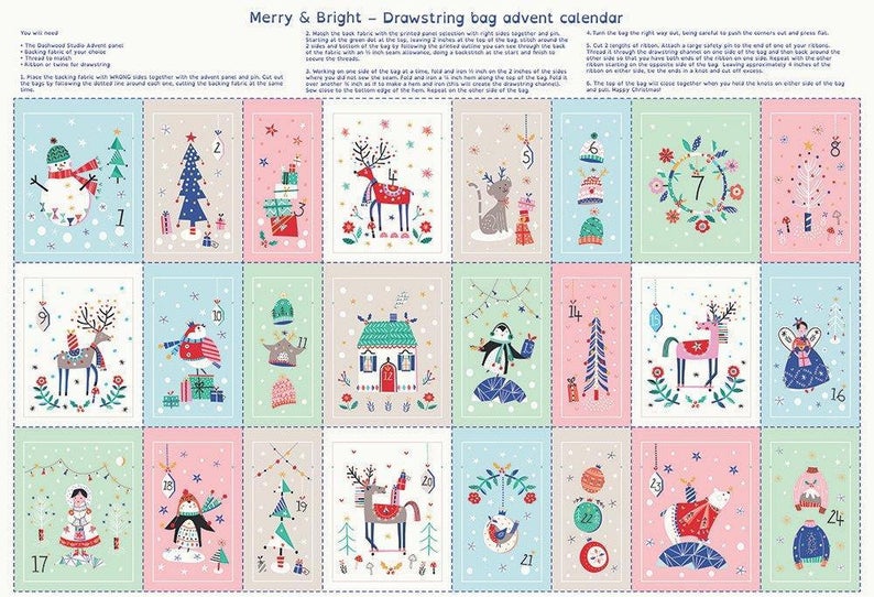 Panel - Dashwood Studio - Merry & Bright Drawstring Bag Advent Calendar