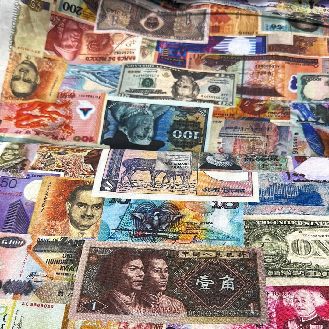 Library of Rarities - ANTIQUE - International Currency - Robert Kaufman - Priced per half metre