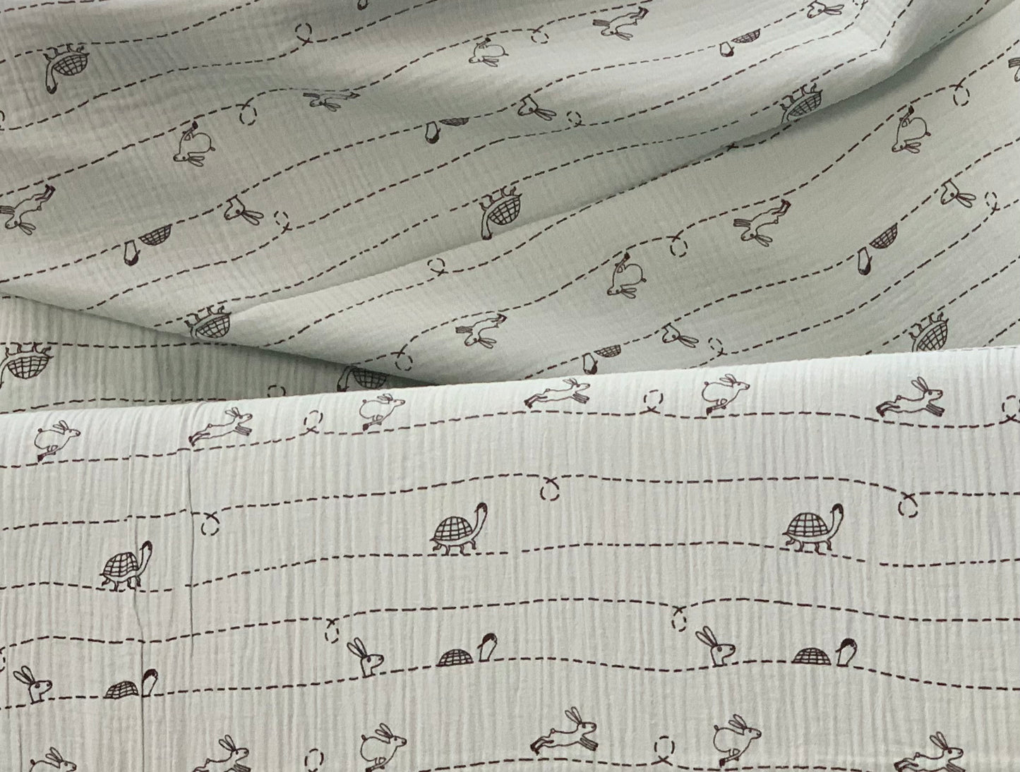 Katia - Mousseline  - Double Gauze - Tortoise and the Hare - Priced per Half Metre