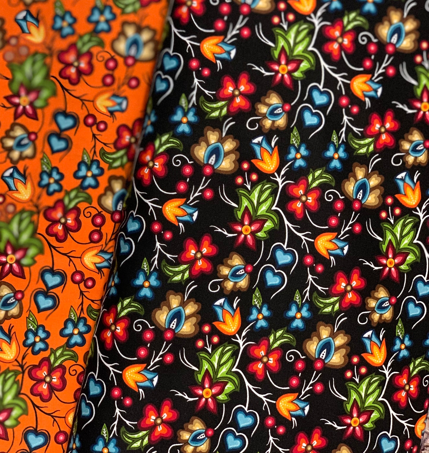 Last cut from bolt approx 13.5” x width of fabric -Shannon Gustafson - SG Floral 2 - Orange