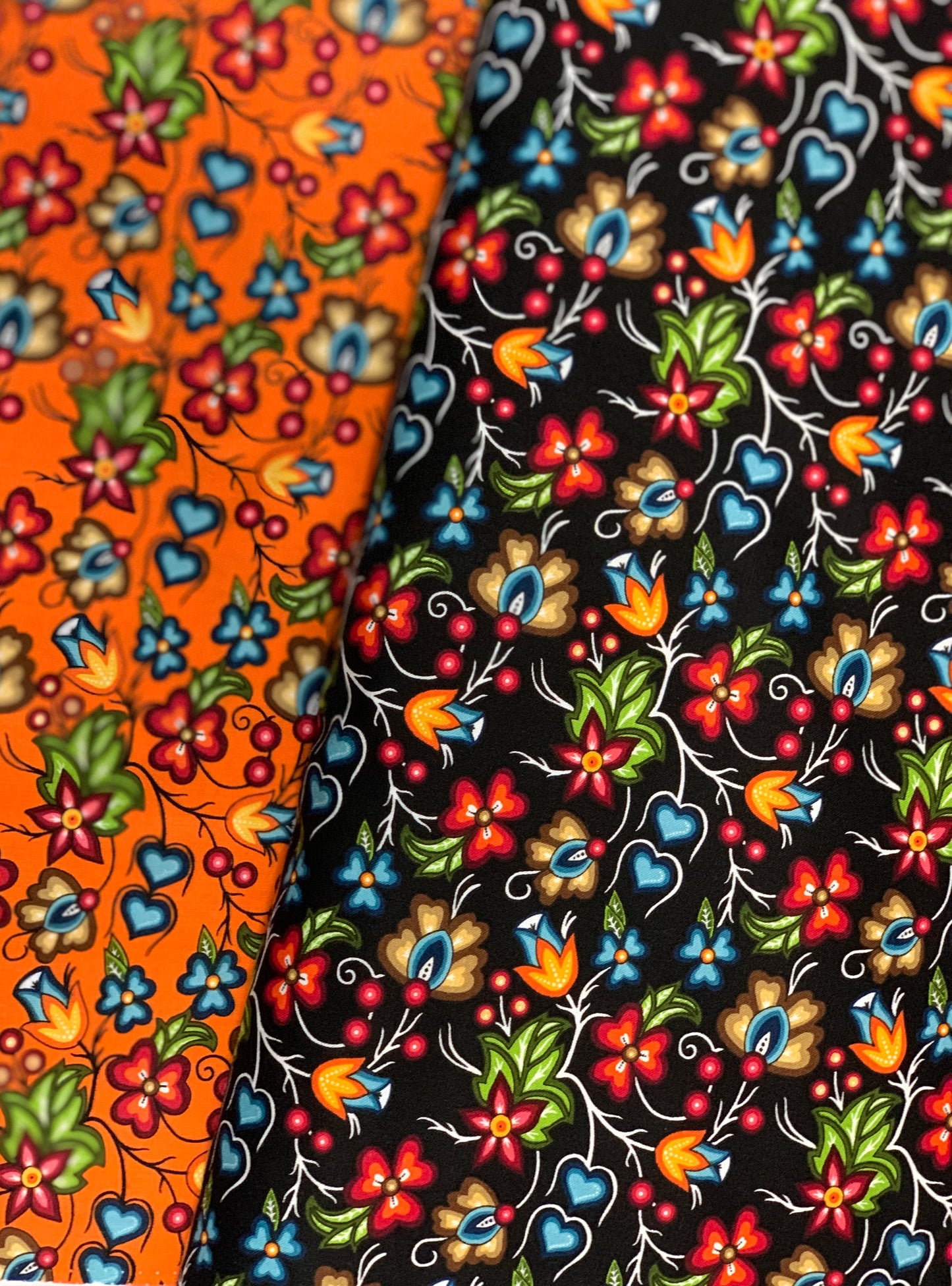 Last cut from bolt approx 13.5” x width of fabric -Shannon Gustafson - SG Floral 2 - Orange