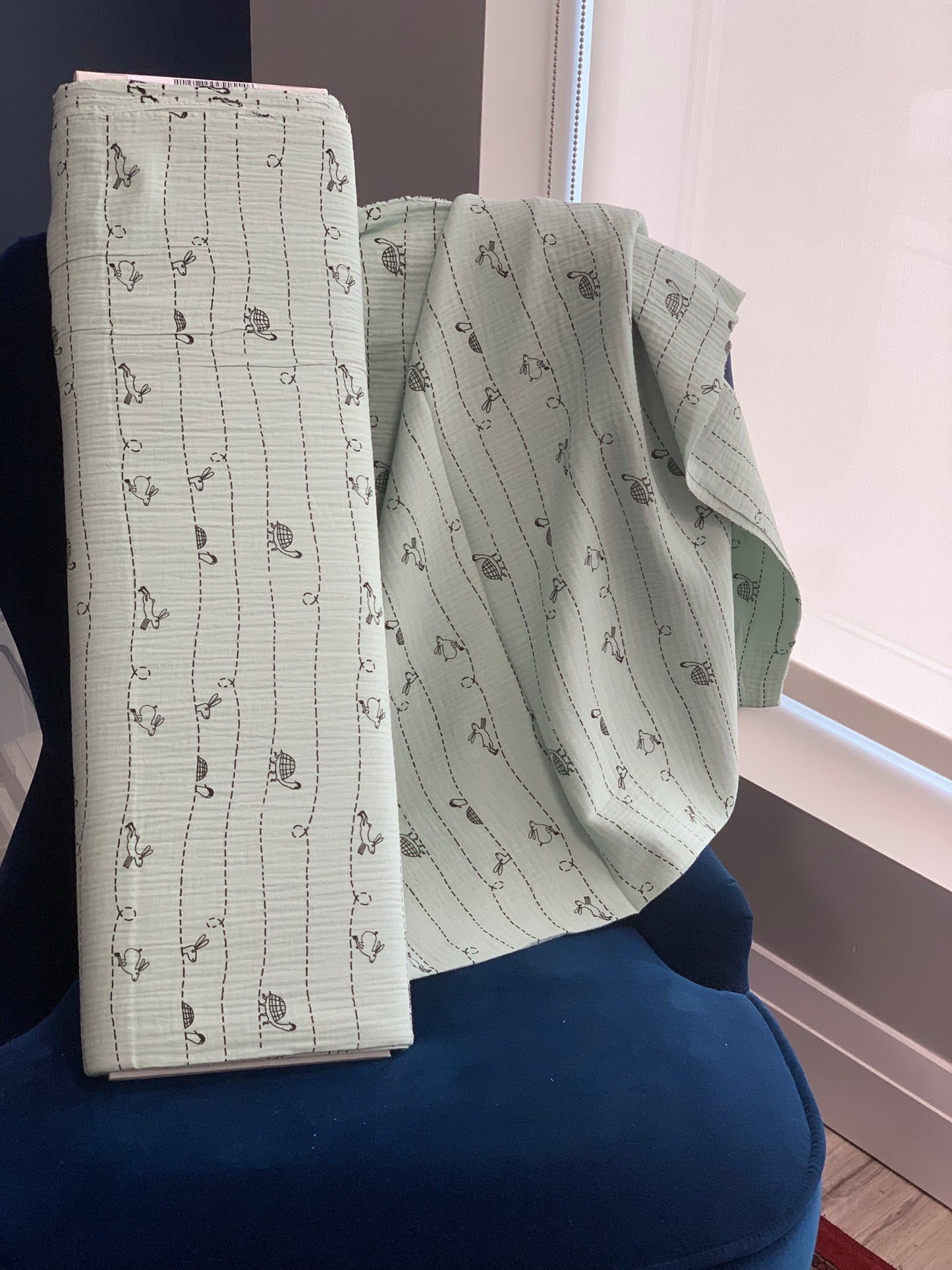Katia - Mousseline  - Double Gauze - Tortoise and the Hare - Priced per Half Metre