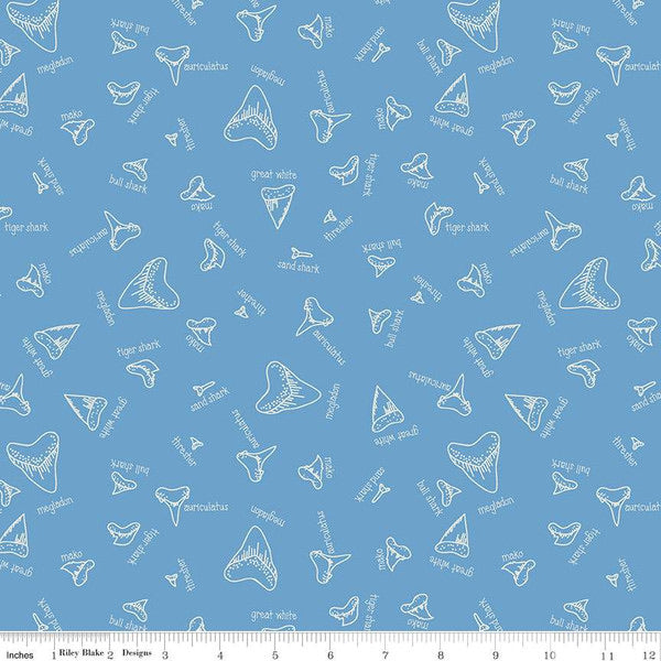 Riley Blake - Riptide - Fossiles - Bleu