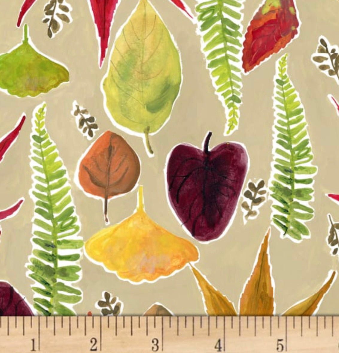 Last half yard - Dear Stella -  Falling For You  -  Marzipan - Fall Leaves - Digital