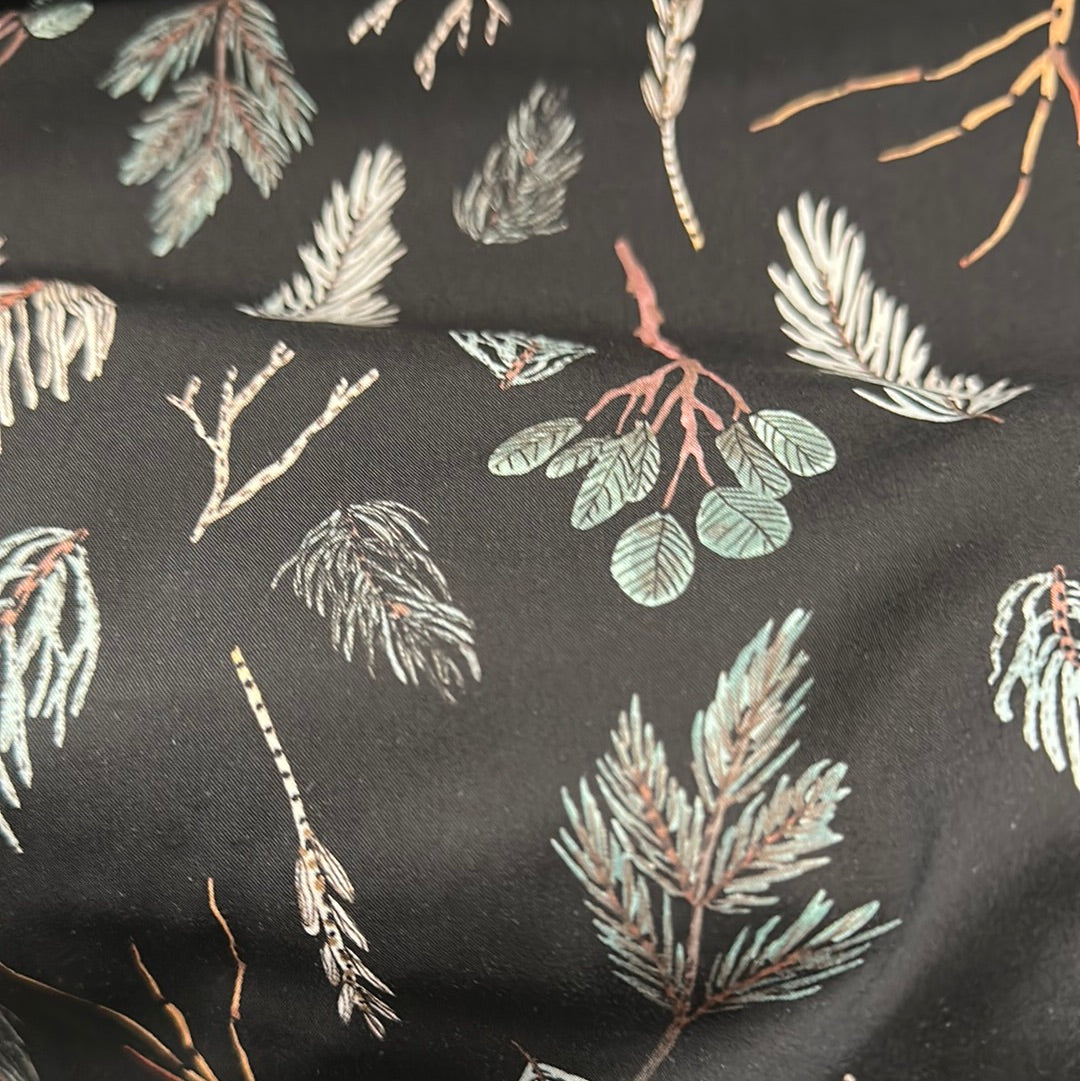 Rayon - FIGO Fabrics - Winter Frost Twigs in Black - Boccaccini Meadows