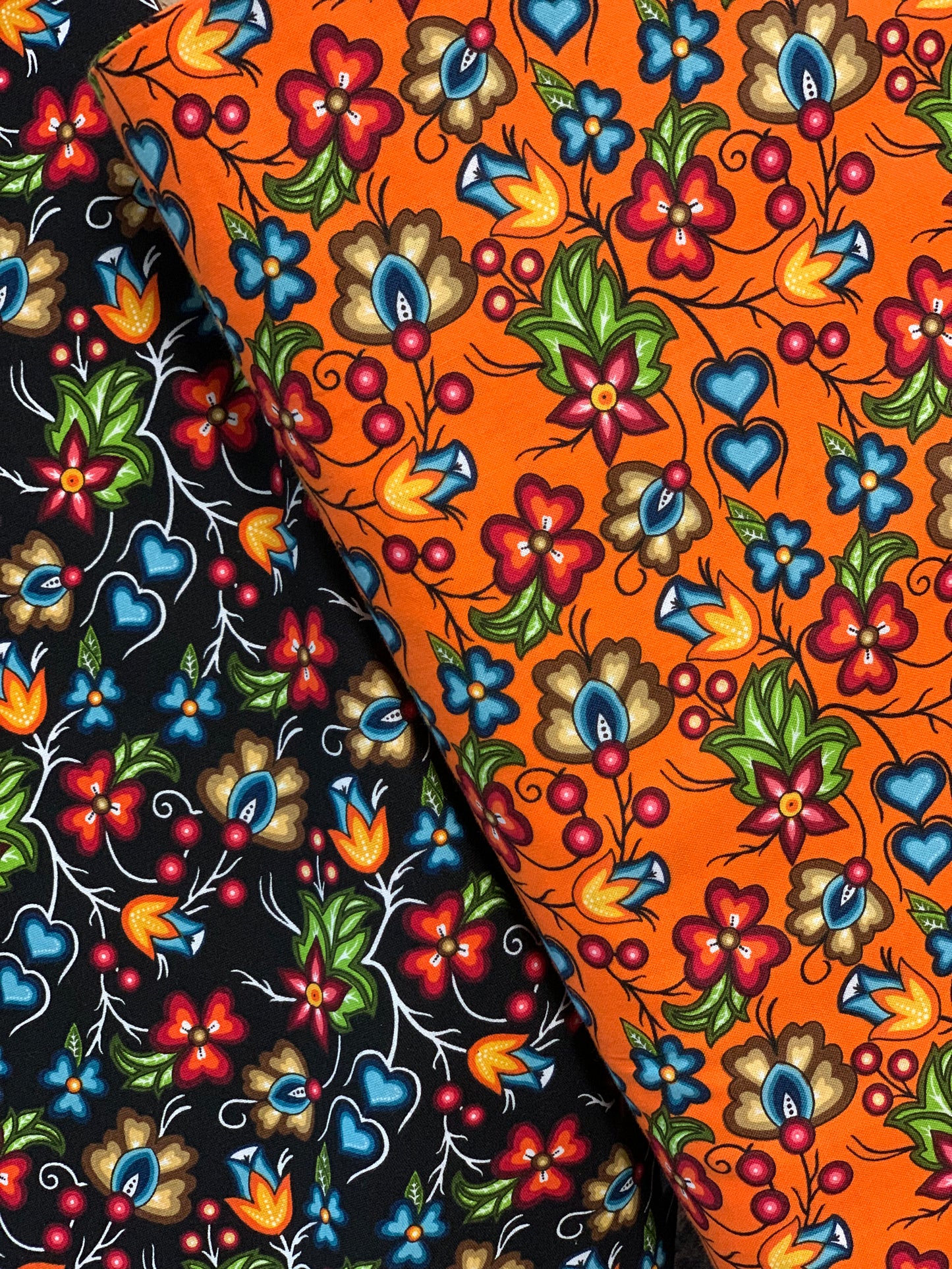 Last cut from bolt approx 13.5” x width of fabric -Shannon Gustafson - SG Floral 2 - Orange