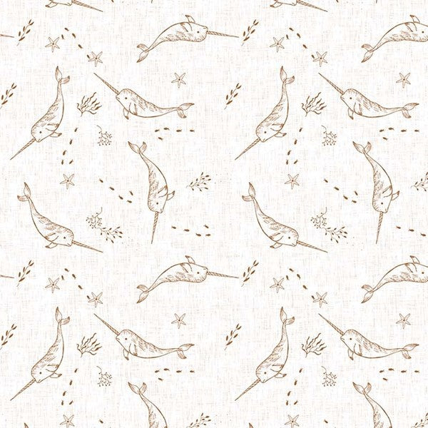 Last cut - approx 15” x width of fabric
FIGO Fabrics - Calm Waters - Whales - Cream