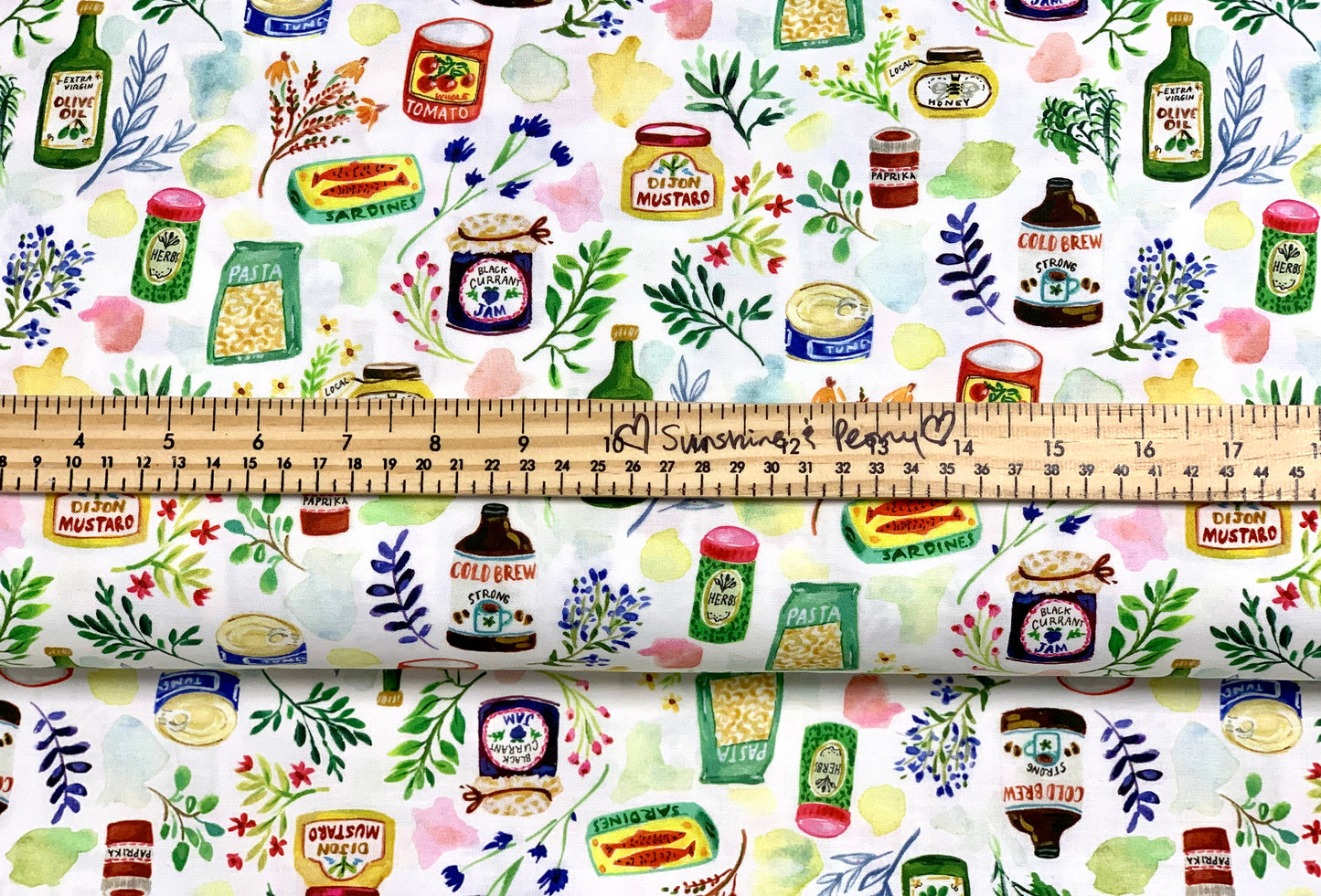 Last cut from bolt approx 7.5" x width of fabric - Rare - Dear Stella - Chefs Table - Gourmet Food