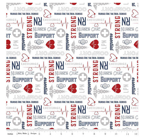 Riley Blake - Nobody Fights Alone Nurses Care - Red
