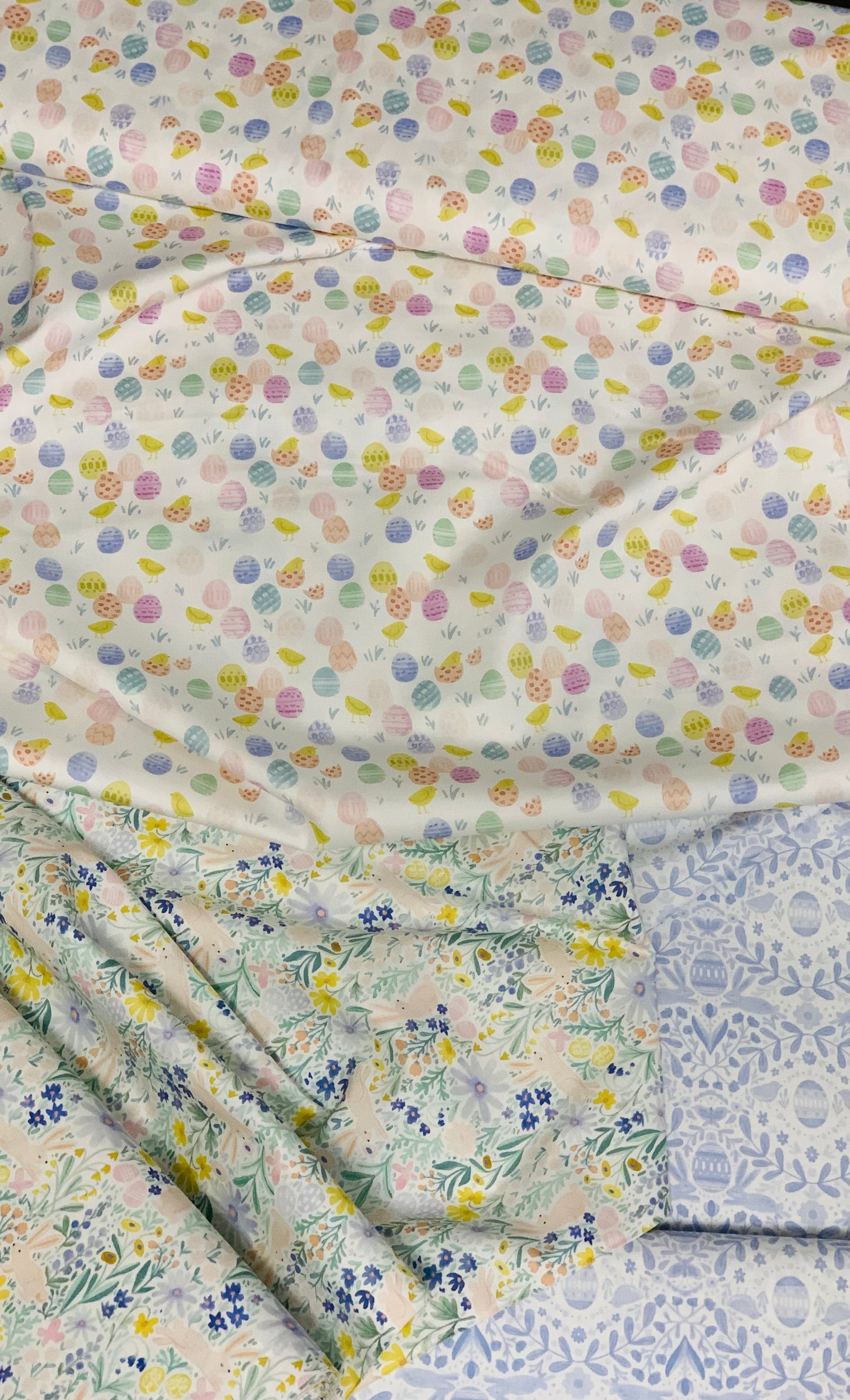 Dear Stella  -  Hop to It Collection by Clara Jean - Easter Folk Art Digitally Printed - White