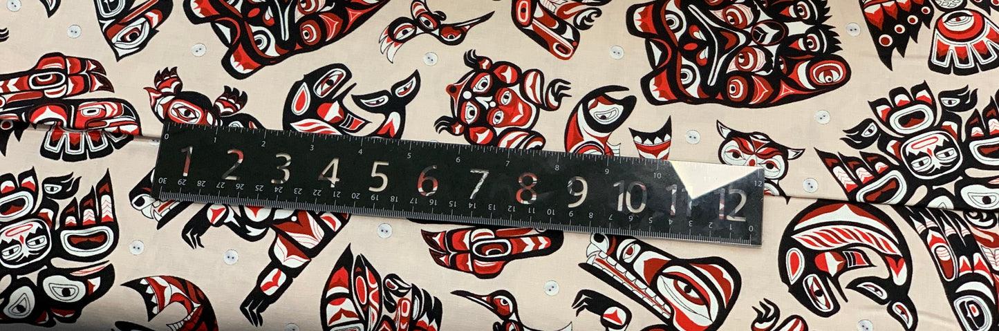 Back in Stock - Indigenous Spirit - Elizabeth Studios - Cream/Red