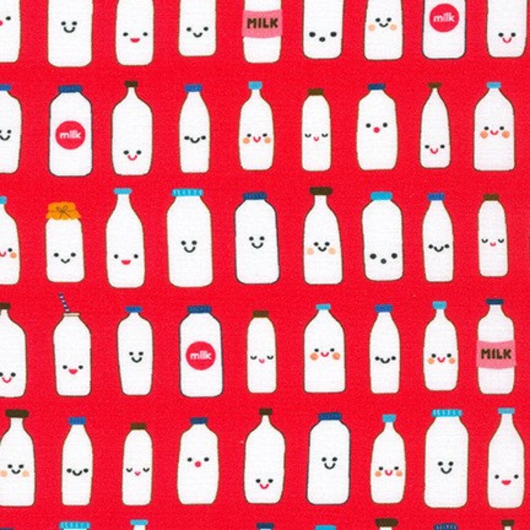 Milk Cartons- Farm to Table - red - by Ann Kelle Designs for Robert Kaufman