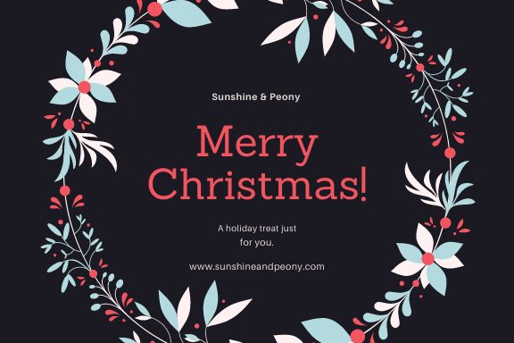 Sunshine & Peony Christmas Gift card