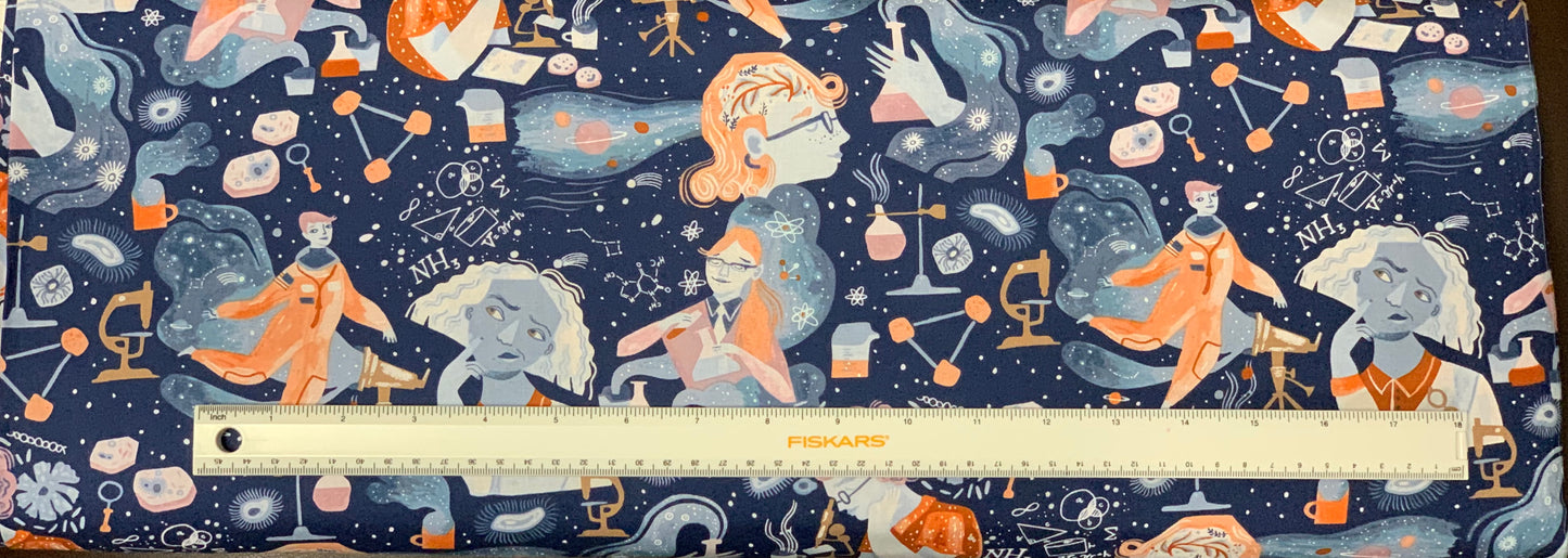 Only Pre-Cut Half Yards Remain - Dear Stella - Atomic - By Rae Ritchie Collection - Blueberry