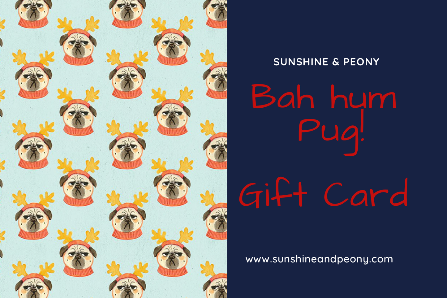 Sunshine & Peony Christmas Gift card