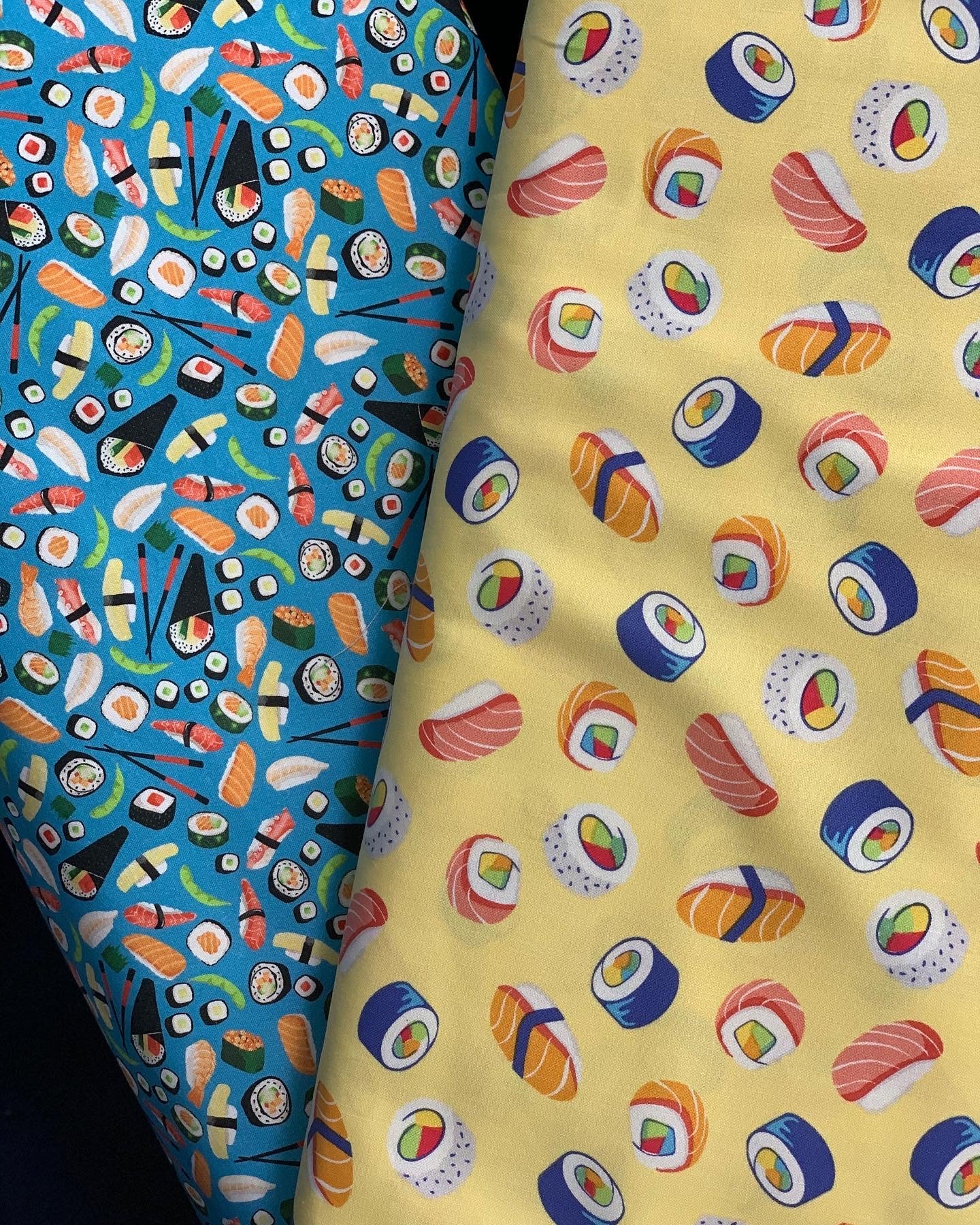 Riley Blake - Rainbow Fruit - Sushi - How we Roll - Yellow