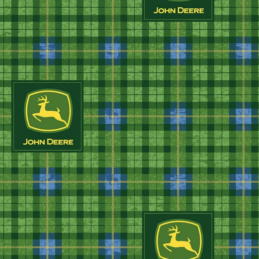 Last cut of fabric -  Half Yard - Springs Creative - John Deere - John Deere Tartan Fabric