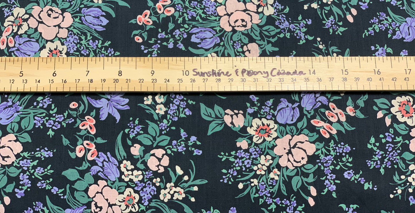 Cotton Lawn - Spring Flowers Bouquet - Wisteria - by Robert Kaufman