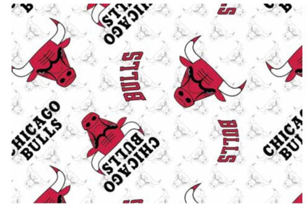 Last cut 13" x width of fabric - Chicago Bulls - NBA - 2020 White