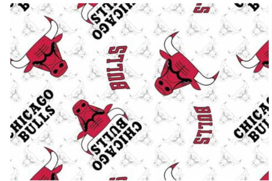 Last cut 13" x width of fabric - Chicago Bulls - NBA - 2020 White