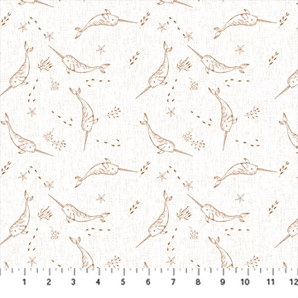Last cut - approx 15” x width of fabric
FIGO Fabrics - Calm Waters - Whales - Cream