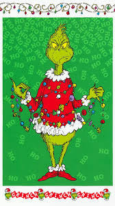 Back in stock - Panel - Robert Kaufman - Dr. Seuss - Grinch Holiday Panel - Giant Grinch