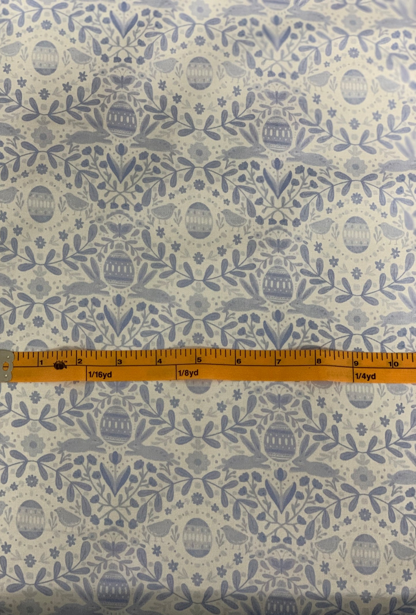 Dear Stella  -  Hop to It Collection by Clara Jean - Easter Folk Art Digitally Printed - White