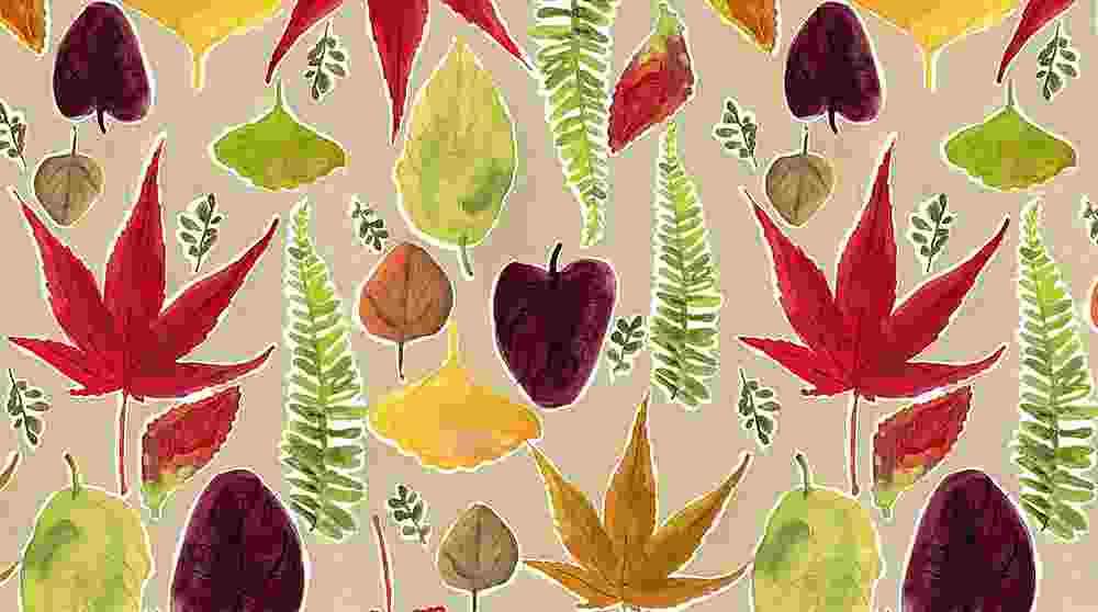 Last half yard - Dear Stella -  Falling For You  -  Marzipan - Fall Leaves - Digital