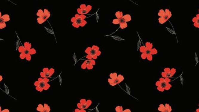 Laura Ashley - Collection Oxford - Story Time Floral in Black - Coquelicots