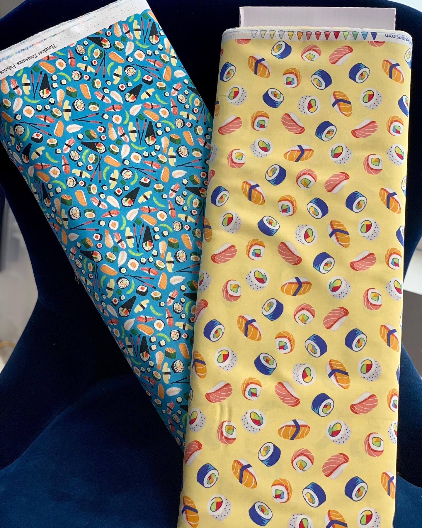 Riley Blake - Rainbow Fruit - Sushi - How we Roll - Yellow