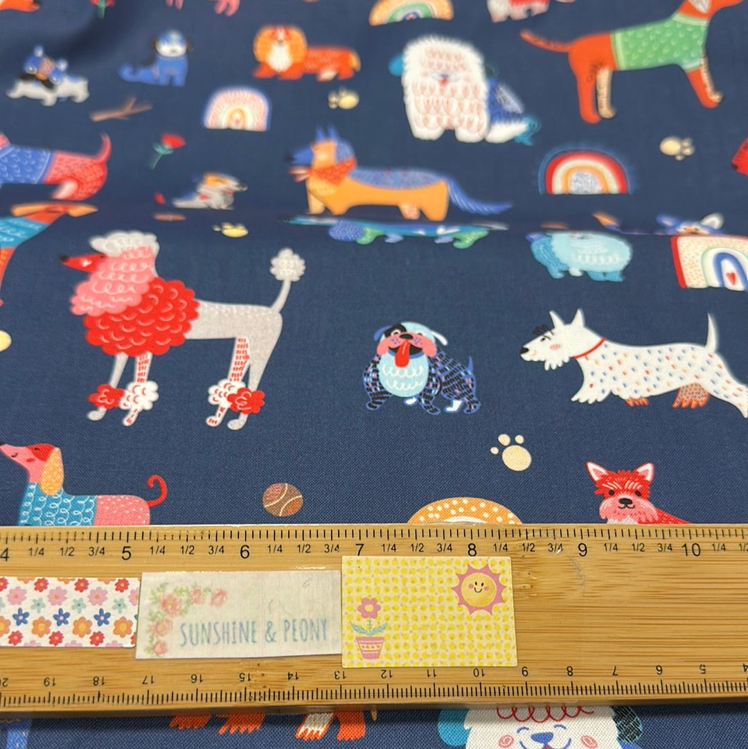 Moustaches et queues - Teckels (Weiner Dogs) dans Pulls on Navy - par Robert Kaufman